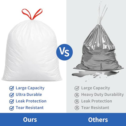 4 Gallon Drawstring Small Kitchen Trash Bags,Clean Fresh Scent and Heavy Duty Garbage Bags(100 Count,45x50cm) - size: 1 Count (Pack of 100), style: 4Gallon(100Counts)White