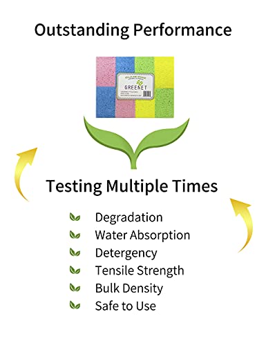 Cellulose Sponges Kitchen, for Washing Dishes, in Bulk, 24 Pack (3 Count x 8 Individually Wrapped + 2 Free Scouring Pads), 100% Natural Biodegradable - style: 24 Pack