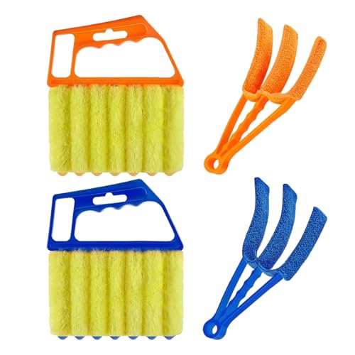 Washable Blinds Cleaner Tool, Blind Duster, Microfiber Dusting Brush for Venetian Blinds, Window Shutters, Air Conditioner Vents (4-Pack)