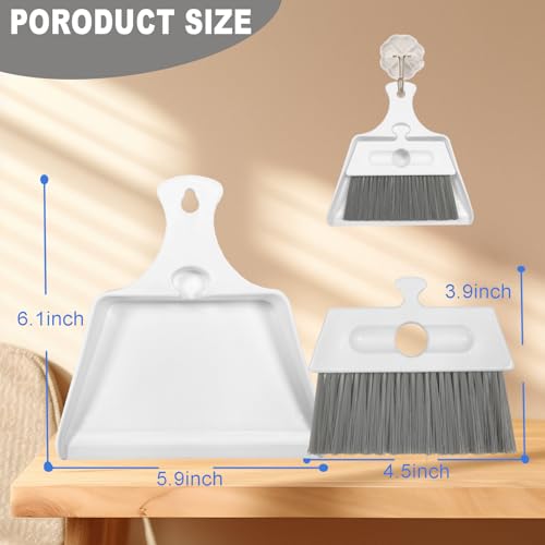 Mini Broom and Dustpan Set – Ultra-Thin Small Broom and Dustpan Set for Tight Spaces Compact Dust Pan and Mini Hand Broom Combo Effortless Cleaning with Wall-Mountable Design