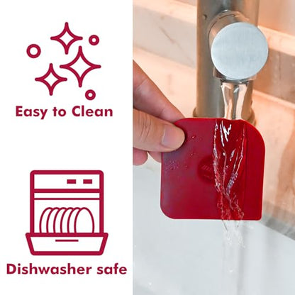 TMEDW Pan Scraper, 10 Pcs Pot Scraper, Pan Scraper Plastic, Multifunctional Scraper Tool for Kitchen, Non-Slip, Food Safe, High Heat Resistant-Red - color: Red, size: 10 Pcs