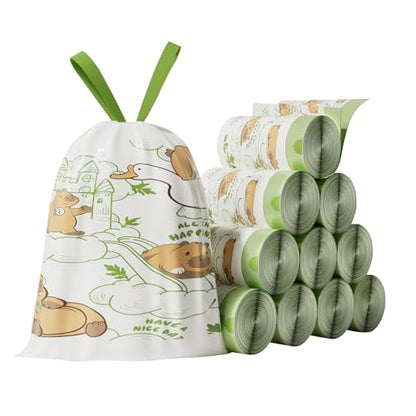 13 Gallon Trash Bags with Printed Design and Drawstring, Leakproof and Odor Control Garbage Bags Tall Kitchen, Tear-Resistant Kitchen Trash Bags for Home, Portable Garbage Bags, 50 Count - style: Capybara-13 Gallons