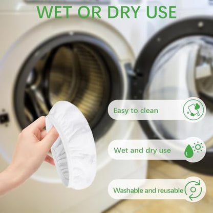 3 Pack White Reusable Microfiber Mop Pads Washable Refills for Wet & Dry Floor Cleaning Fits Most Standard Mops Household Cleaning Pads (White,3) - color: White
