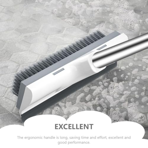 ABOOFAN Floor Scrub Brush with Long Handle, Household Stiff Bristle Cleaning Brush Tool for Bathroom, Kitchen, Tile Floor Scrubber, Shower and Garage Cleaning