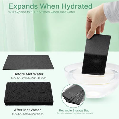Large Cellulose Sponges, Kitchen Sponge for Dish, Thick Heavy Duty Scrub Pads, Non-Scratch Scrubber for Household/Cookware/Bathroom/Office/Boat 5.5" x 3" x 1" (7 Pack) Black - color: Black