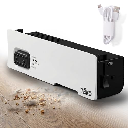 Teko Under-Counter Toe Kick Automatic Vacuum System, Cordless Strong-Suction Vacuum Dustpan for Collecting Floor Debris, Pet Hair, Crumbs & Dust, Slim Under-Cabinet Design – Easy to Operate - White - color: White