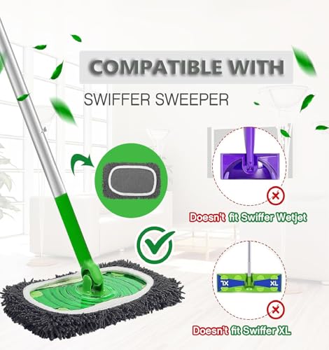 Reusable Microfiber Mop Pads Washable Wet Pads Compatible with Swiffer Sweeper Refills Pads for Wet & Dry Sweeping Cloths Mop Head Replacement for Household Cleaning - size: Grey 6PCS