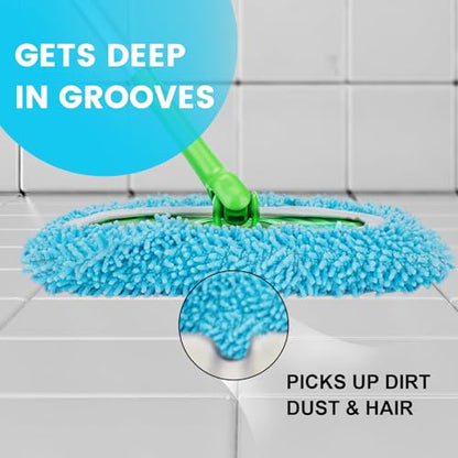 6Pcs Reusable Microfiber Mop Pads Compatible with Sweeper Mop, Replacement Wet Mopping pad Refills & Washable Dry Sweeping Cloths for Surface/Hardwood Floor Cleaning (Blue) - color: 6 Pack Blue