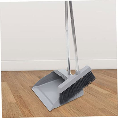 Broom Dustpan Set for Home Kitchen and Outdoor Use 33.5 Long Handled Broom & Heavy Duty Metal Dustpan Upright Design for Easy Cleaning