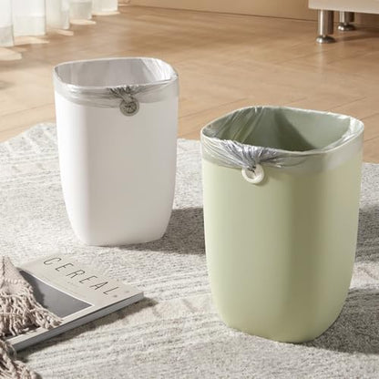 Bathroom Trash Can, Plastic Rectangular Garbage Can with Trash Liner Holder for Bedroom, Living Room, Small Indoor Waste Basket, 7L, Green - color: ( New Model ) Green