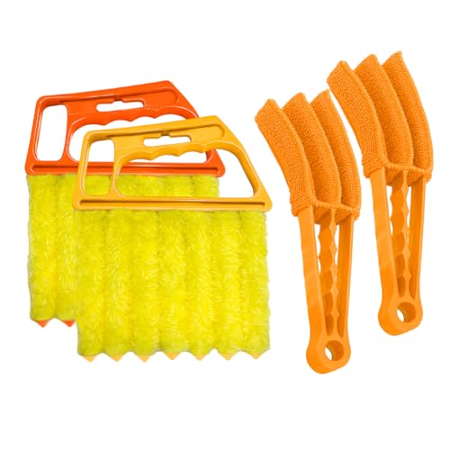 DXNQ 4 PCS Blind Cleaner Duster Tool, Window Venetian Hand-held 7 Finger Dusting Cleaner Brush, Blinds Cleaning Brush Tool for Window Shutters Air Conditioner, Car Accessories - color: 4 Pcs