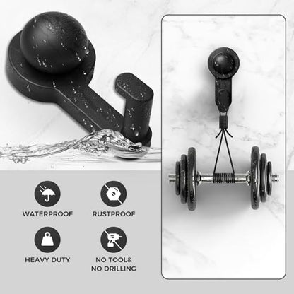 Shower Hooks for Inside Shower,No-Drill Removable&Reusable Towel Hooks for Bathroom,Heavy Duty Suction Cup Hooks for Glass Window,2 Pack(Black) - color: Black