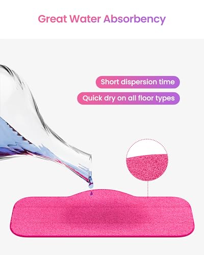 Schenley 6-Pack Microfiber Pads for Steam Mop Cleaner, Washable and Reusable Replacement Mop Pads, Accessories Compatible Steam Mop SLFCSM063 & SLFCSM064 and Steam Cleaner SLFCSC084