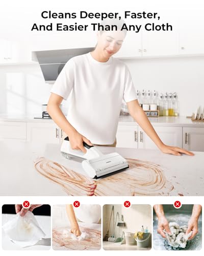 HIZERO H100 Cordless Handheld Spot Cleaner for Counters, Glass, Desks & Windows, Helps Leave a Streak-Free Finish