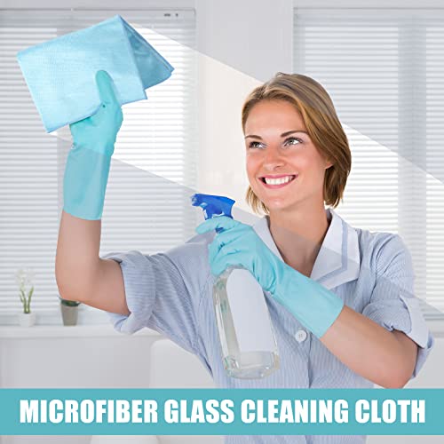 Tatuo 18 Pcs Microfiber Glass Cleaning Cloths (16 x 16) Polishing Cloth - Streak Free - Lint Free - Quickly Clean Windows, Glasses, Windshields, Mirrors, Stainless Steel, Monitor(Blue) - color: Blue
