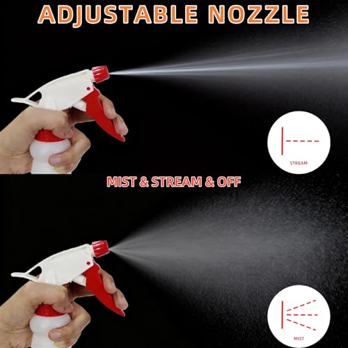 12 Pack 16oz Spray Bottles, Reusable Fine Mist Water Sprayer for Plants, Cleaning, High Output Ultrafine Misting Plastic Spray Bottles for Water, Salon, Garden, Kitchen and Bathroon