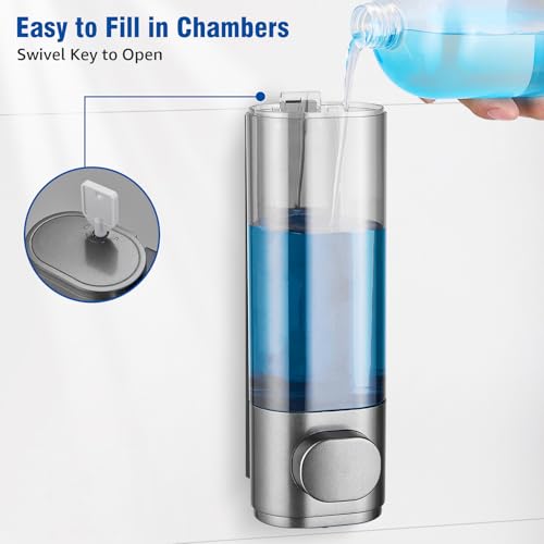 Shampoo and Conditioner Dispenser 1 Chamber No Drill,Shower Soap Pump Dispenser Wall Mounted,Body Wash Dispenser,Shower Gel Shampoo Holder for Bathroom Accessories, (Gun1) - color: Gun1