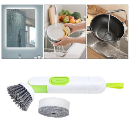 Genérico Soap Dispensing Brush, Dish Washing Brush with Pressure, Pot Sink with Automatic Liquid Addition – for Countertop Sink Bathroom Pots Pans