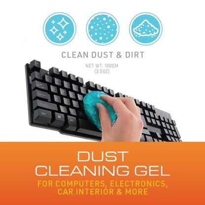 Xtreme Dust Cleaning Gel for Computers, Keyboards, Electronics, Car Interiors, and More, Designed to Easily Remove Dust and Dirt from Hard-to-Reach Places, Electronic Safe, 3.5 oz