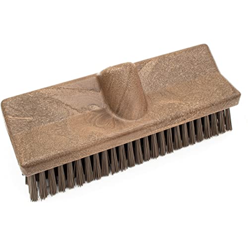 SPARTA 40423EC01 Plastic Floor Scrub Brush, Wall Brush, Equipment Brush With Nonabsorbent Bristles For Industrial Kitchens, Hospitals, Commercial Cleaning, 10 Inches, Brown, (Pack of 2) - color: Brown