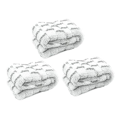 3 PCS Window Scrubber Refill Sleeve, Reusable & Washable Scrubber Replacement Head for Window Professional Microfiber Cover Window Washer Replacement Cover (White & Gray) - 11 Inch