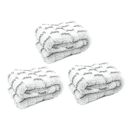 3 PCS Window Scrubber Refill Sleeve, Reusable & Washable Scrubber Replacement Head for Window Professional Microfiber Cover Window Washer Replacement Cover (White & Gray) - 11 Inch