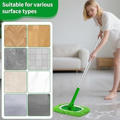 Reusable Microfiber Mop Pads, Compatible with Sweeper Sweeping Mopping pad Refills Cloths for Surface/Hardwood Floor Cleaning (8 Pack Green) - color: 8 Pack Green