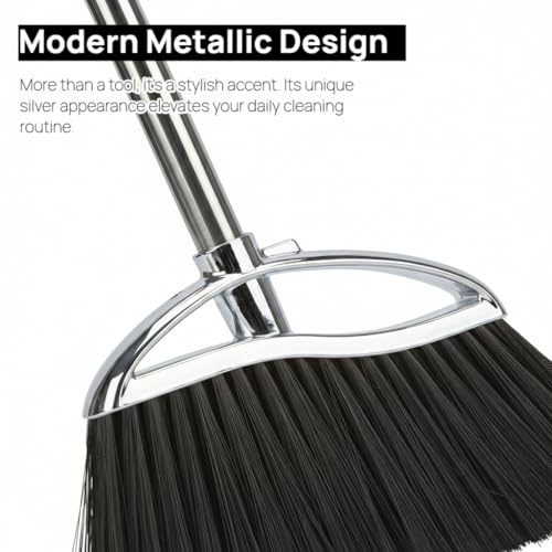 Indoor Soft Bristles Sweeping Broom,Long Handle Kitchen Angle Broom for Floor Cleaning Home Office Hardwood