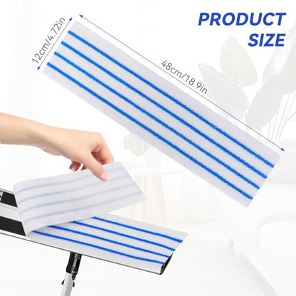 Replacement Disposable Microfiber Pad Fit for Rubbermaid Quick Connect Mop System - 30 Pack Wet & Dry Commercial Cleaning Refills with Scrubbing/Scouring Stripes Fit for Any Flat System 17 and 18 Inch - color: 18 Inch-30pack-blue&white-disposable