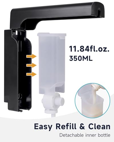 AIKE 2 Chambers Shower Shampoo and Conditioner Dispenser 2 x 11.8 fl.oz. for Bathroom(Black) - color: Black, size: Double Chamber