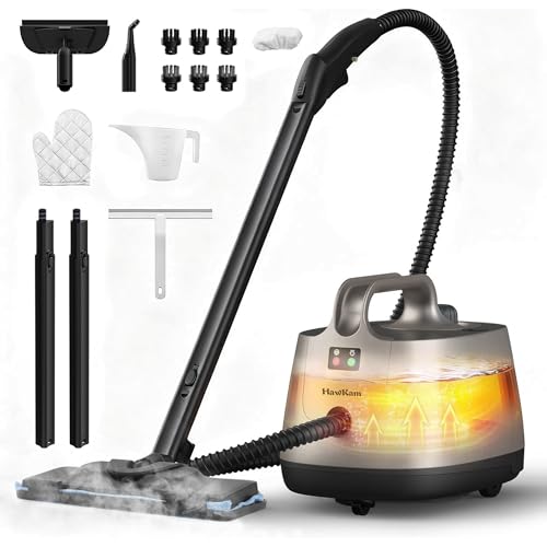 Portable Steam Cleaner, 293°F 58 PSI Powerful Multipurpose Handheld Steam Mop, 21 Attachments, 50Oz Capacity, Heavy Duty Steamer for Carpets, Floors, Cars, Tiles, Crack Cleaning, Turquoise - color: Dark Brown