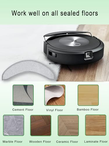6 Pack Mop Pads Replacement for iRobot Roomba Combo j7, j7+, j9, j9+ and Max 10 Model, Washable and Reusable Microfiber Cleaning Refill Mopping Pad Accessories