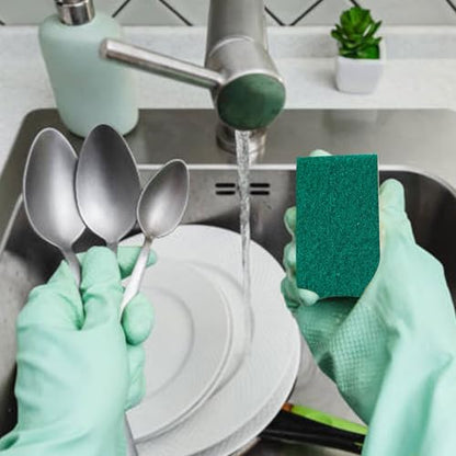 120 Pcs Heavy Duty Scouring Pads 4.3 x 3 x 0.3 in Non Scratch Household Scrub Pads Bulk Green Reusable Pan Scrubber Multipurpose Anti Grease Scrubbing Pads for Kitchen Dish Supplies