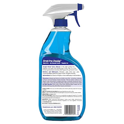 Simple Green Ready-To-Use Glass Cleaner, 32 oz., Blue (Pack of 4) - size: 32 Fl Oz (Pack of 4)
