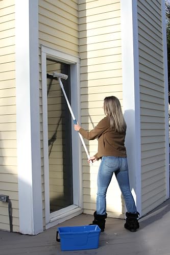 Unger - 978902 Window Washing Starter Kit with 2-in-1 Microfiber Combi, Collapsible Pole, Microfiber Cloth, and Bucket