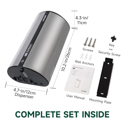anydry 29fl.oz/850ml Commercial Automatic Liquid Soap Dispenser Wall-Mounted Large Capacity Model AD1209 Silver - color: Silver