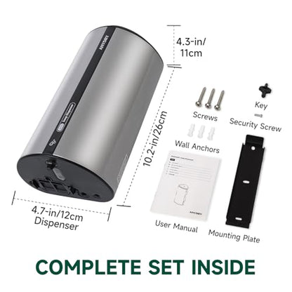 anydry 29fl.oz/850ml Commercial Automatic Liquid Soap Dispenser Wall-Mounted Large Capacity Model AD1209 Silver - color: Silver