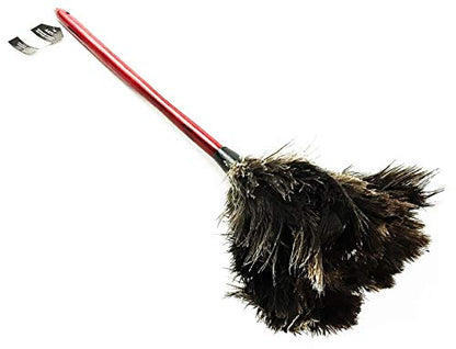 Premium Professional Feather Duster 21" | Natural Handheld Duster for Cleaning & Feather Mopping | Genuine Ostrich Feather with Long Wooden Handle | Eco-Friendly & Reusable (50 cm)