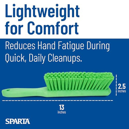 SPARTA 8 Inch Soft Counter Brush with Polyester Bristles and 5 Inch Handle, Color Coded Handheld Broom for Tables Countertops and Foodservice Surfaces, 13 Inch Overall Length, Lime - color: Lime