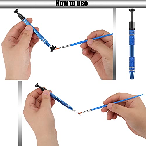 Minatee 9 Pcs Keyboard Lube Switch Puller Kit Ic Extractor, Key Cap Puller, Elbow Tweezers, Pointed Tweezers, Flat Head Fine & Head Grease Brush Compatible with Switches for Modding and Maintenance