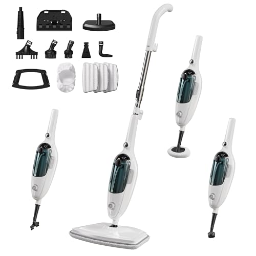JOYMOOP Steam Mop & Handheld Steam Cleaner, 1100W Electric Steam Cleaner for Home, Fast Heat 20s, Adjustable Steam, Detachable Water Tank, 11 Accessories for Floors, Windows, Clothes - size: 3 Microfiber pads