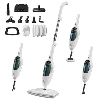 JOYMOOP Steam Mop & Handheld Steam Cleaner, 1100W Electric Steam Cleaner for Home, Fast Heat 20s, Adjustable Steam, Detachable Water Tank, 11 Accessories for Floors, Windows, Clothes - size: 3 Microfiber pads