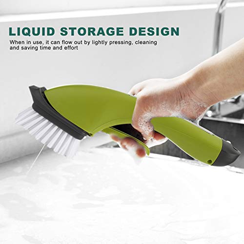 Soap Dispensing Dish Brush - Ergonomic Kitchen Scrub Brush with Soap Dispenser for Effortless Cleaning of Pots, Pans, Sinks & Bathtubs - Green/Gray - color: Green
