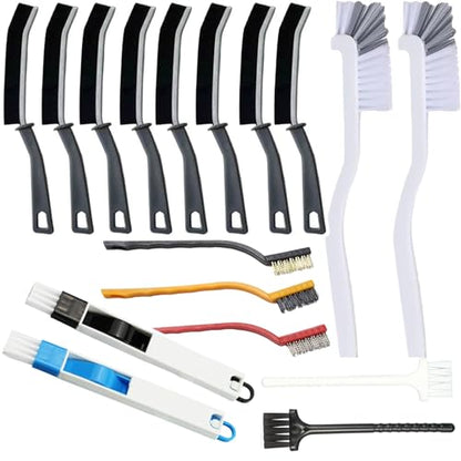 17Pcs Crevice Cleaning Brush Tool Multifunctional Hard Bristle Gap Cleaning Supplies for Bathroom Grout Sink Bathtub Shower Corner Kitchen Toilet Window Track Brushes Small Spaces
