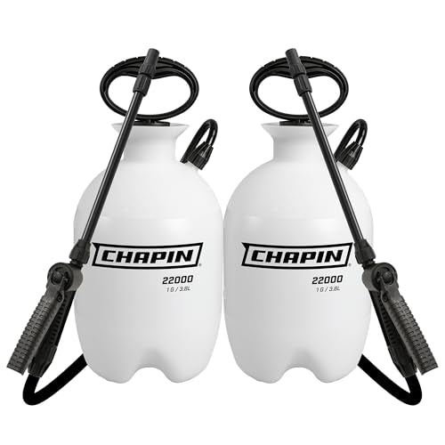 Chapin 1-Gallon Pump Sprayer, Easy Use for Home & Garden, 2pk | Durable lightweight tank; ideal for weed control, plant care and cleaning with adjustable nozzle, long hose and easy pump - style: 1 Gallon, 2 Pack