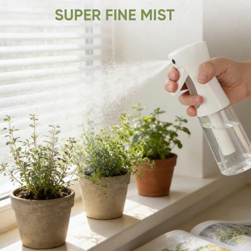 Continuous Spray Bottles, Ultra Fine Mist Sprayer, Spray Bottle For Hairstyling, Cleaning, Plants, Pets, Barbers, Salons (White) - color: White