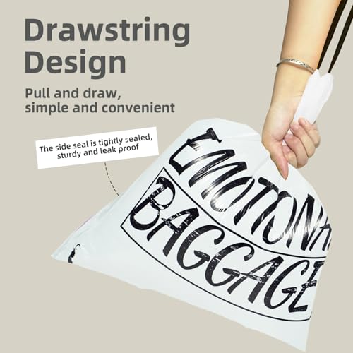 13 Gallon Trash Bags with Drawstring and Words Printed, Leakproof and Odor Control Garbage Bags Tall Kitchen, Tear-Resistant Kitchen Trash Bags for Home, Portable Garbage Bags, 50 Count - style: Words-13 Gallons