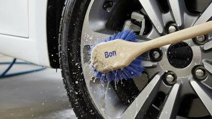 Bon Acid Proof Gong Brush Extra Stiff Plastic Bristles with 20 in. Durable Plastic Handle Heavy Duty Scrub Brush for Concrete Masonry and Surface Prep with 4 1/2 in. Wide Head and 1 1/2 in. Trim - size: 4.5 inches (head), 20 inches (handle)