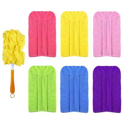 Reusable Duster Refill for Swiffer Duster - Washable Heavy Duty Dusters Refills 360 for Swiffer Duster Handle & Super Extender Handle, 6 Pack (Handle is Not Included) - color: 6 Pack