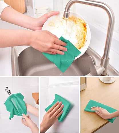 KitchLife Microfiber Cleaning Cloth Roll - Tear-Away Reusable Microfiber Paper Towels, Lint-Free, Washable, 20 Sheets for Kitchen, Car, Dishes, and Sensitive Surfaces (Emerald Green) - color: Emerald Green
